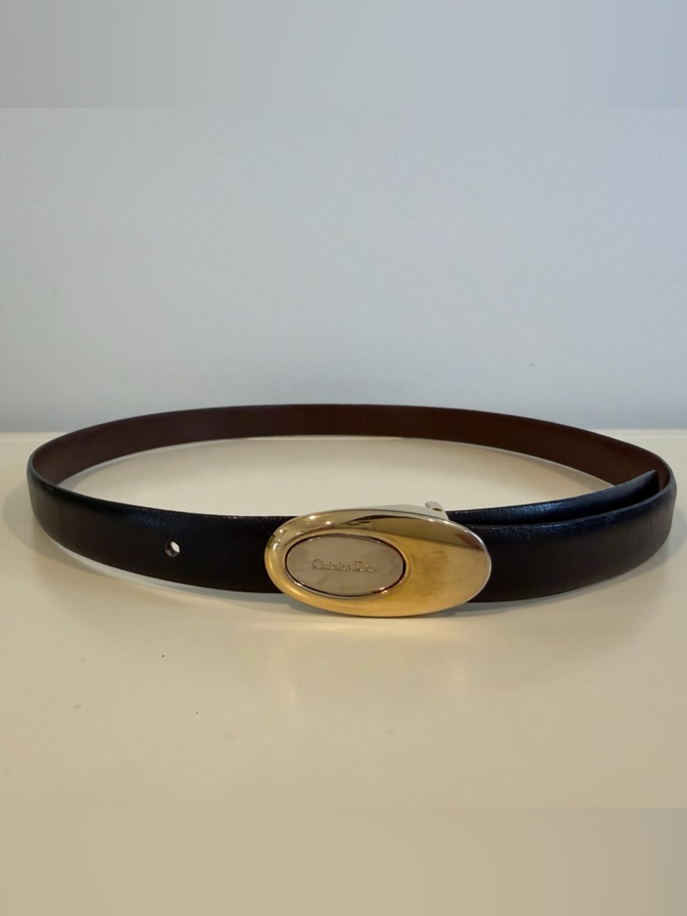 Christian Dior VINTAGE Reversible Brown & Black Belt